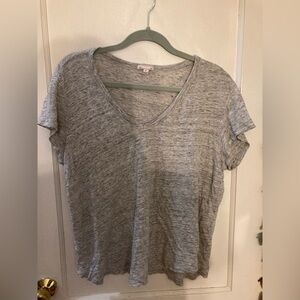 Gap Linen Grey, V Neck, Short Sleeve Tshirt, women’s size XL